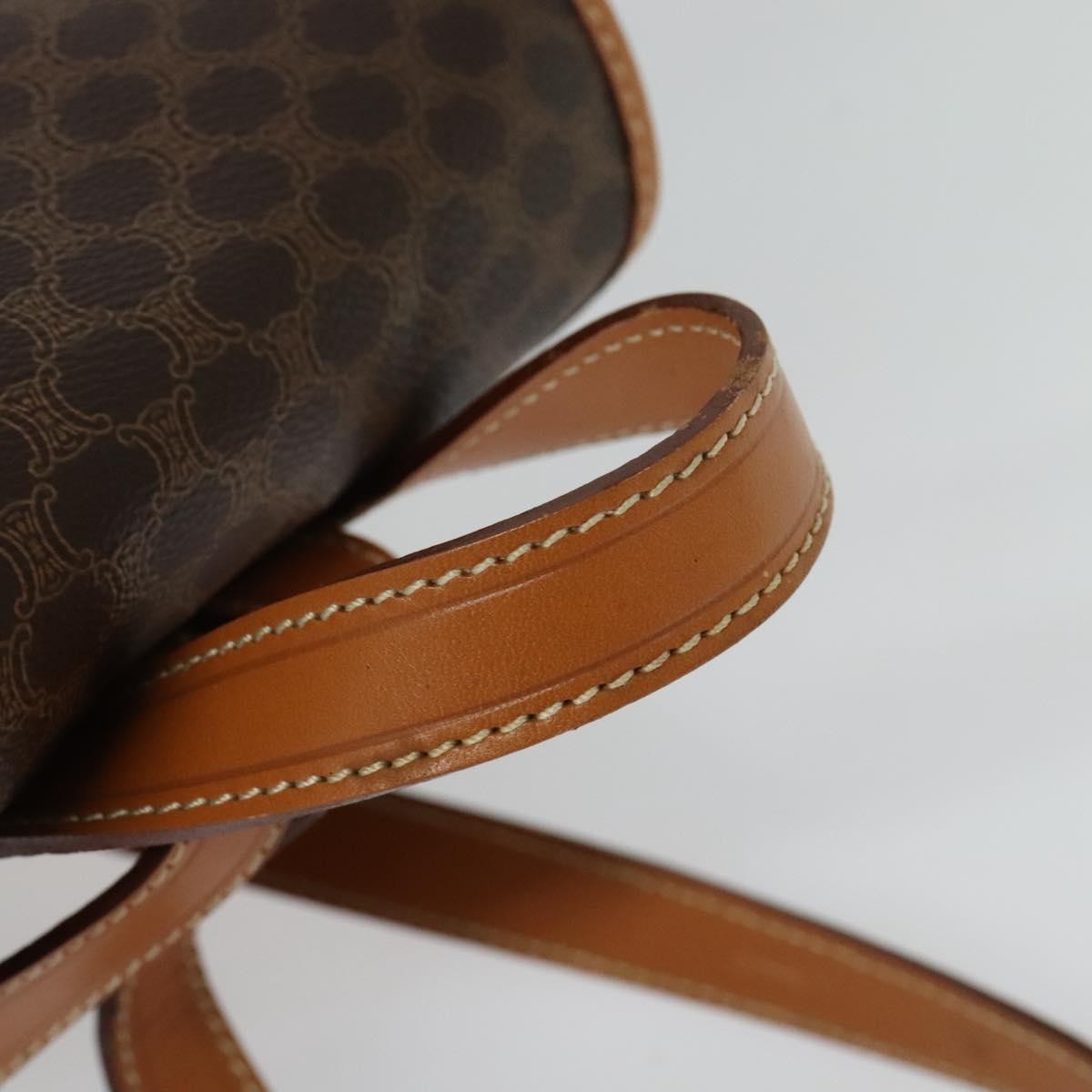 Celine Vintage Macadam Canvas And Leather Brown Pvc Backpack Bag (Pre-Owned)
