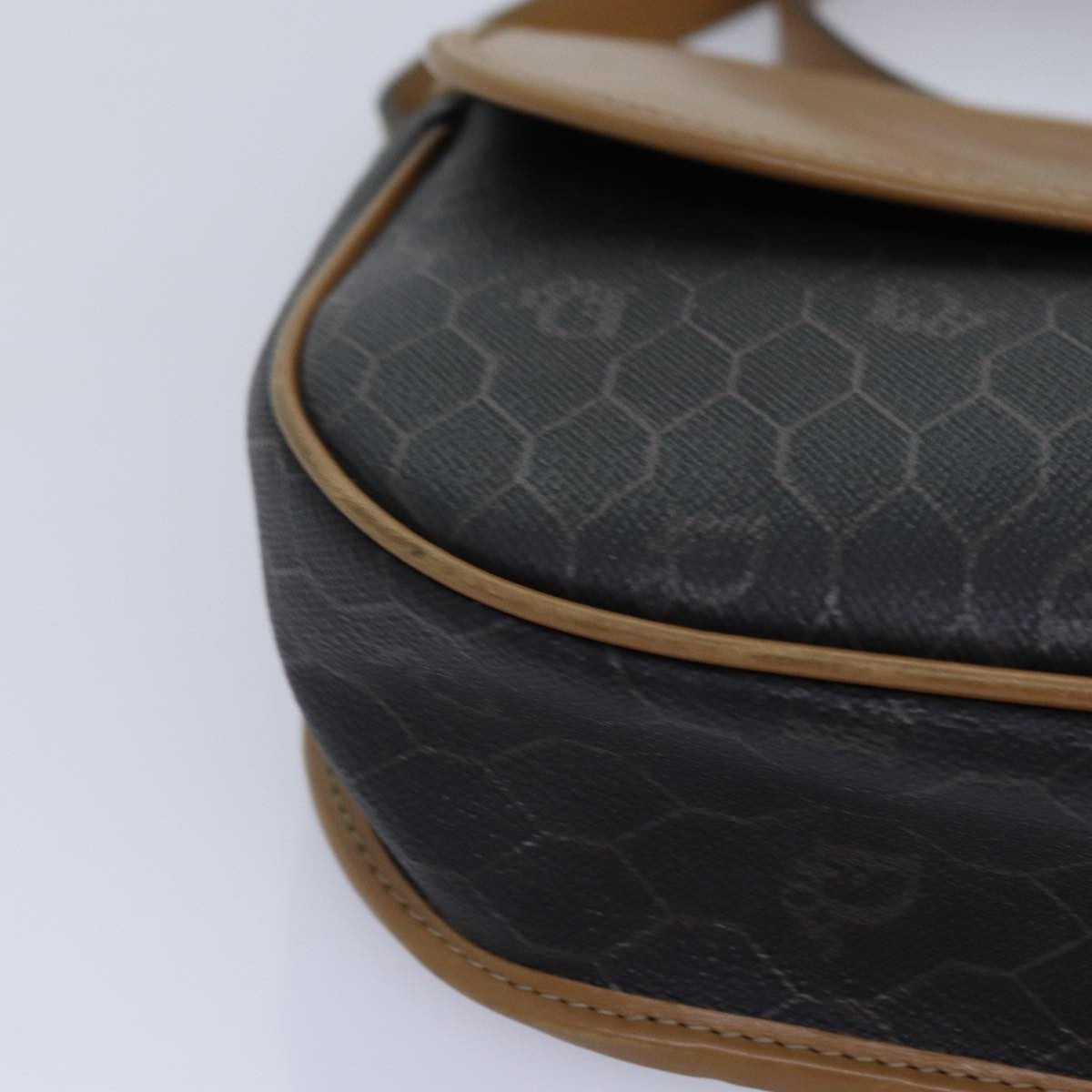 Christian Dior Vintage Honeycomb Canvas And Leather Black Canvas Shoulder Bag Bag (Pre-Owned)