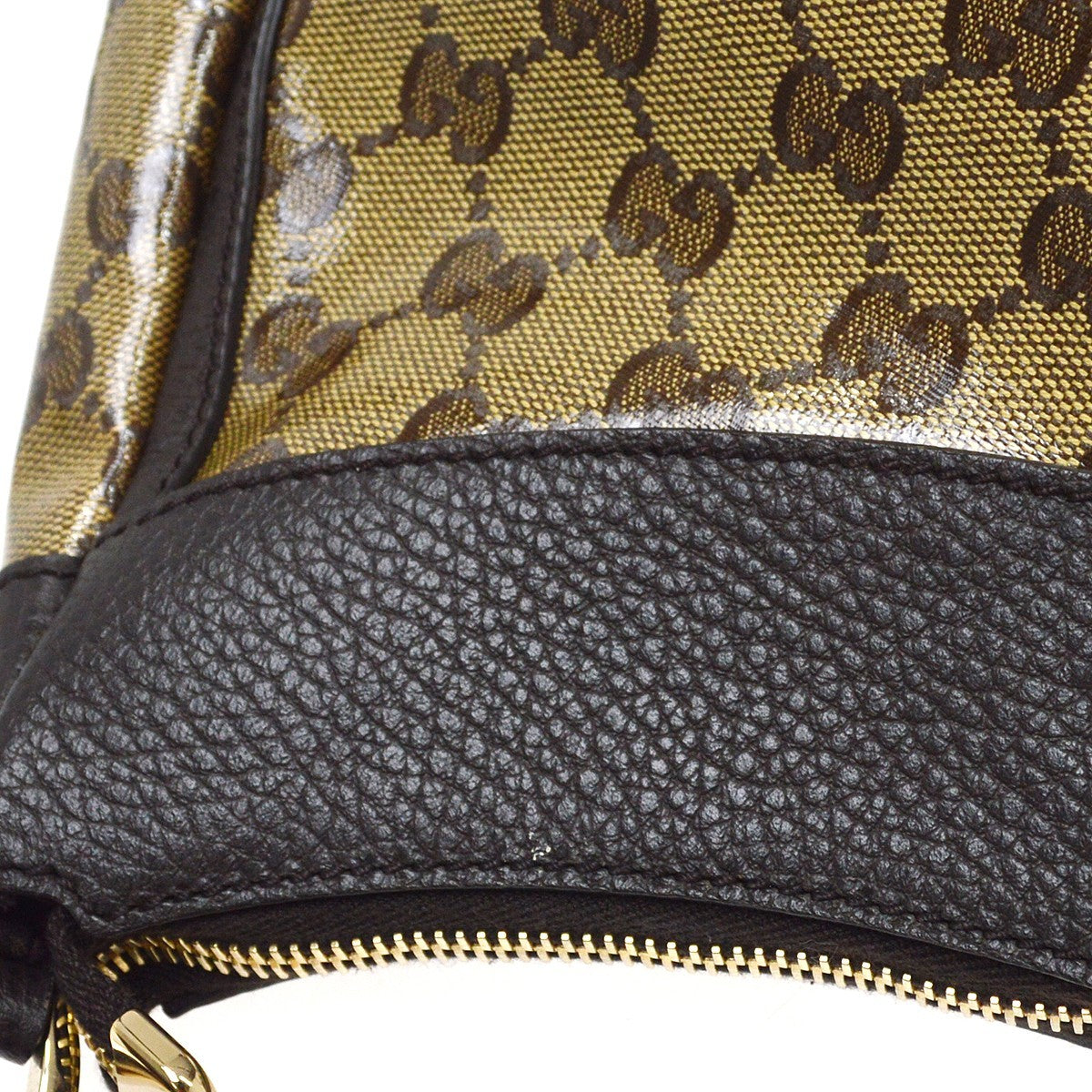 Gucci D Ring Hobo Patent Beige Pvc Handbag (Pre-Owned)