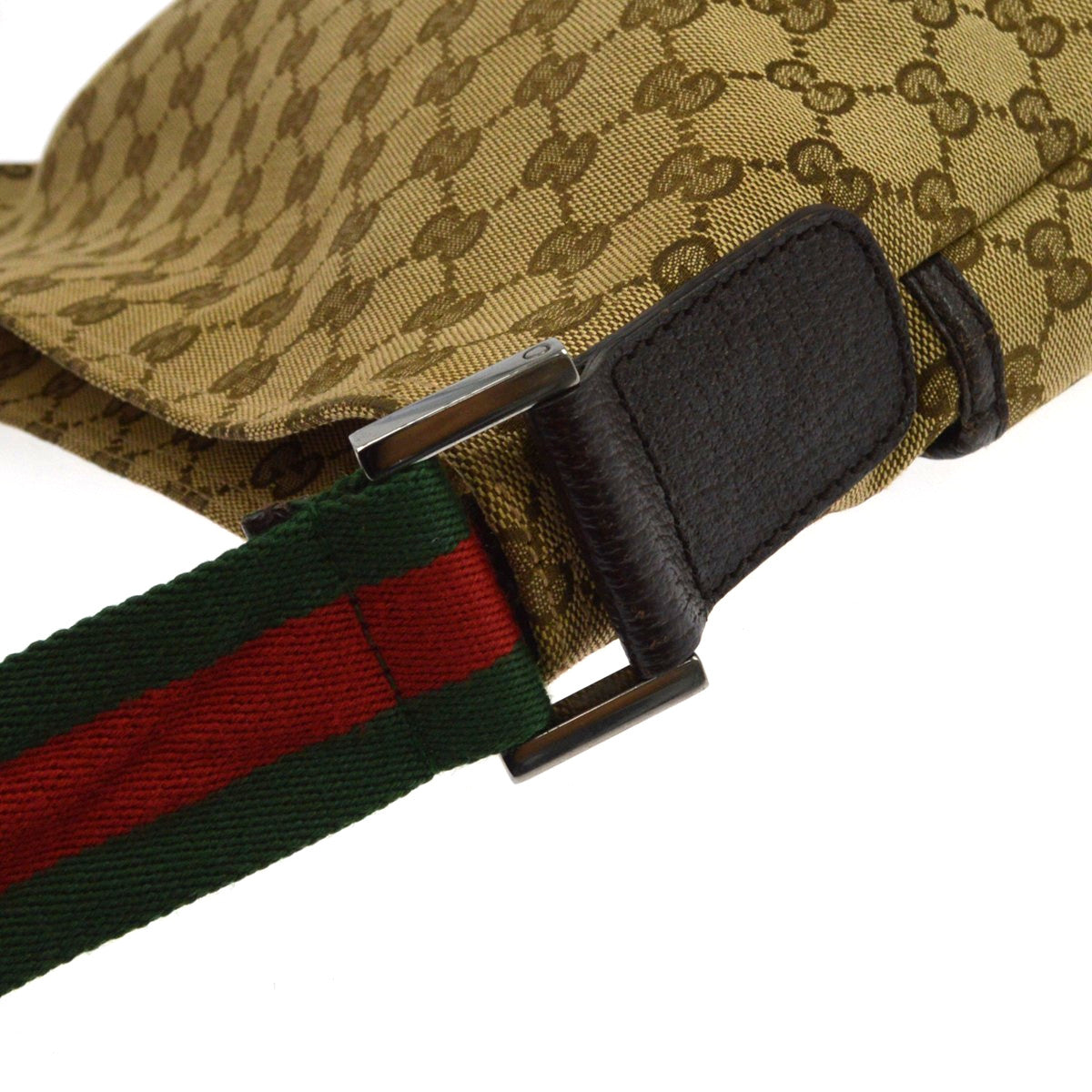 Gucci Web Zip Gg Canvas Beige Canvas Crossbody Bag Bag (Pre-Owned)