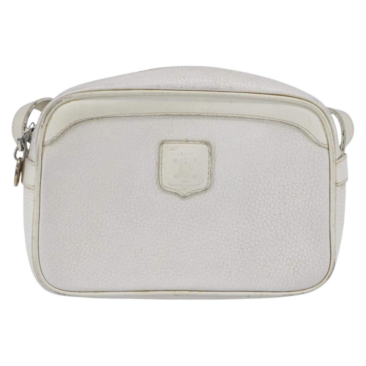 Celine Vintage Leather White Leather Shoulder Bag Bag (Pre-Owned)