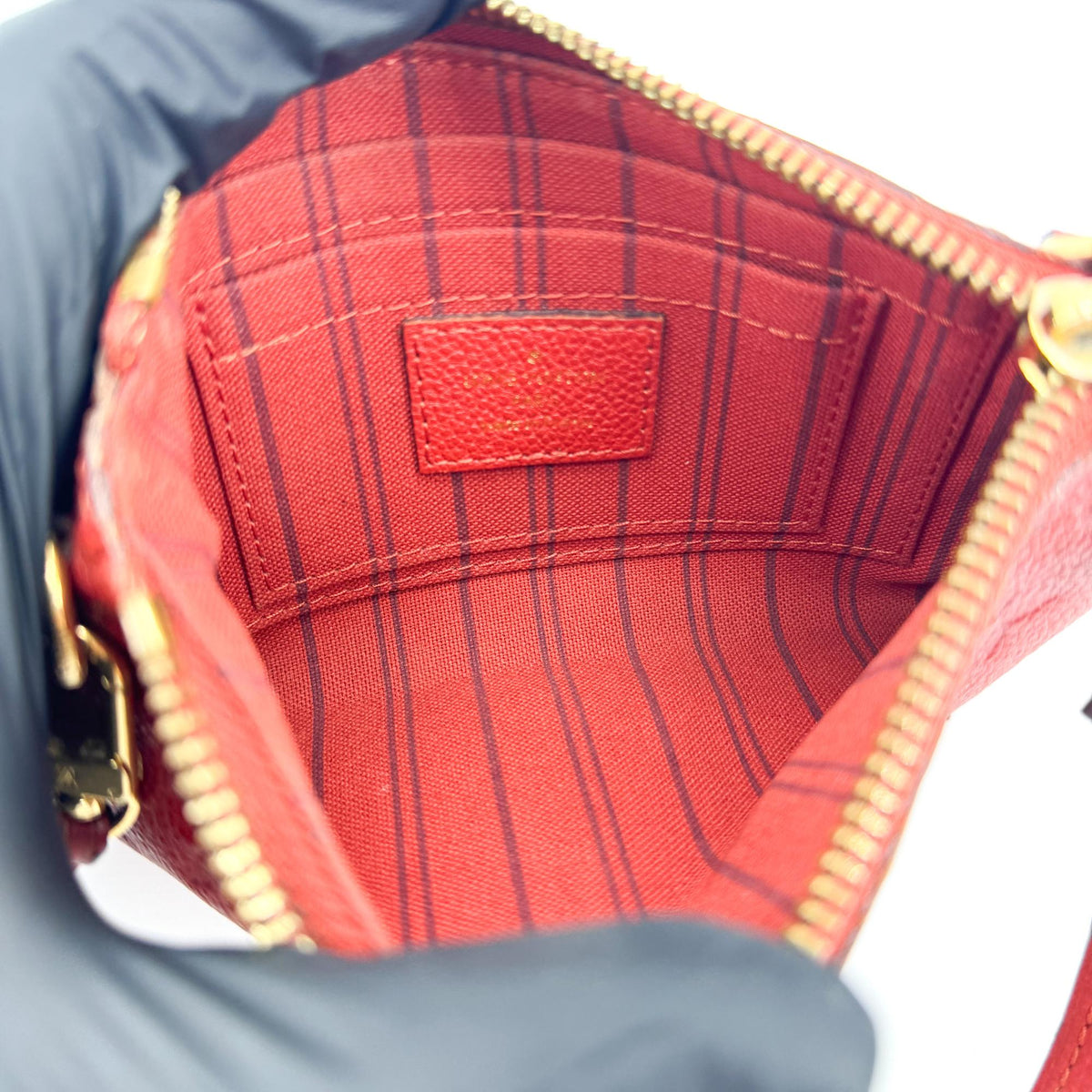Louis Vuitton Multi Pochette Accessoires Pouch Monogram Empreinte Giant Red Leather Clutche & Pouche Bag (Pre-Owned)