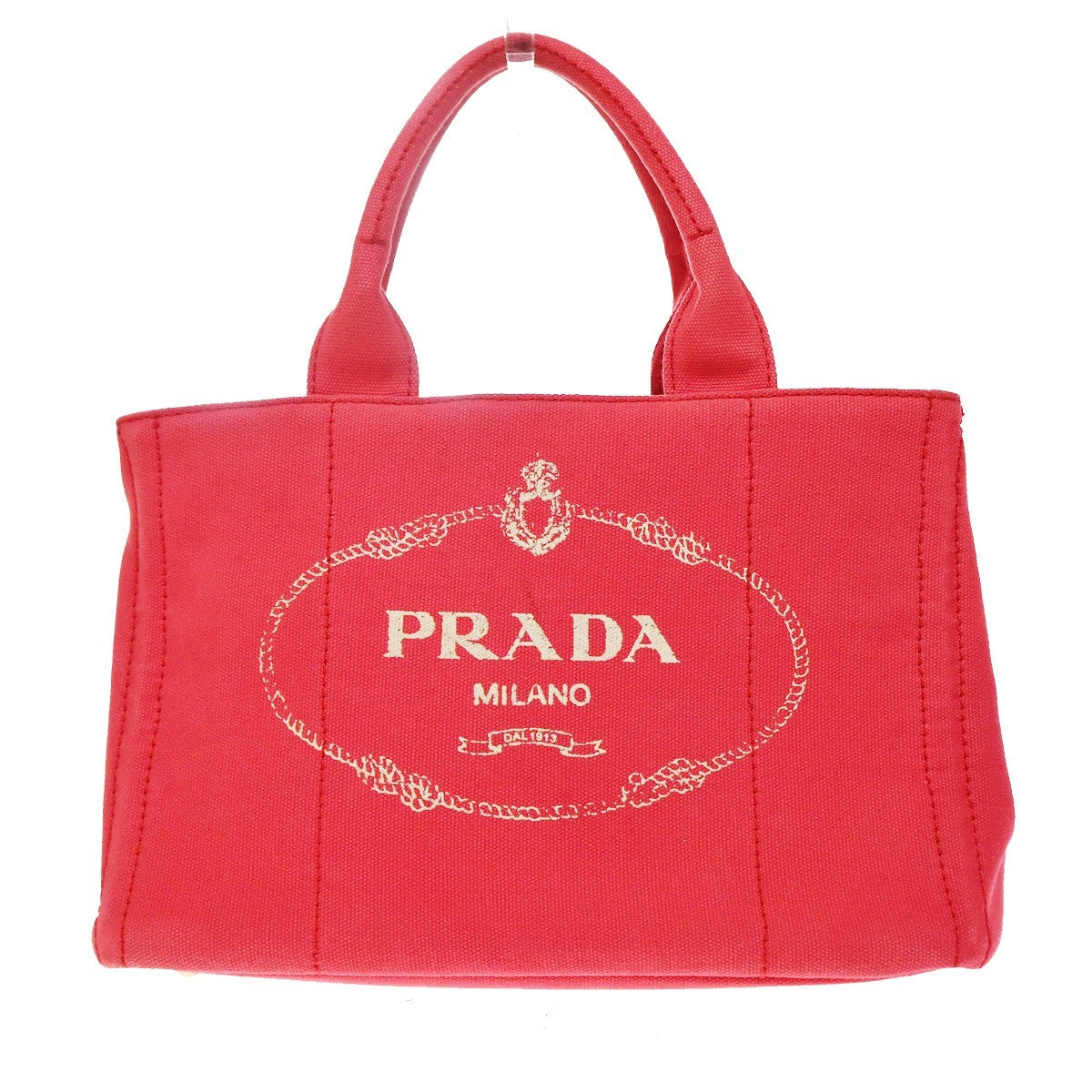 Prada Canapa Canvas Red Canvas Tote Bag Bag (Pre-Owned)