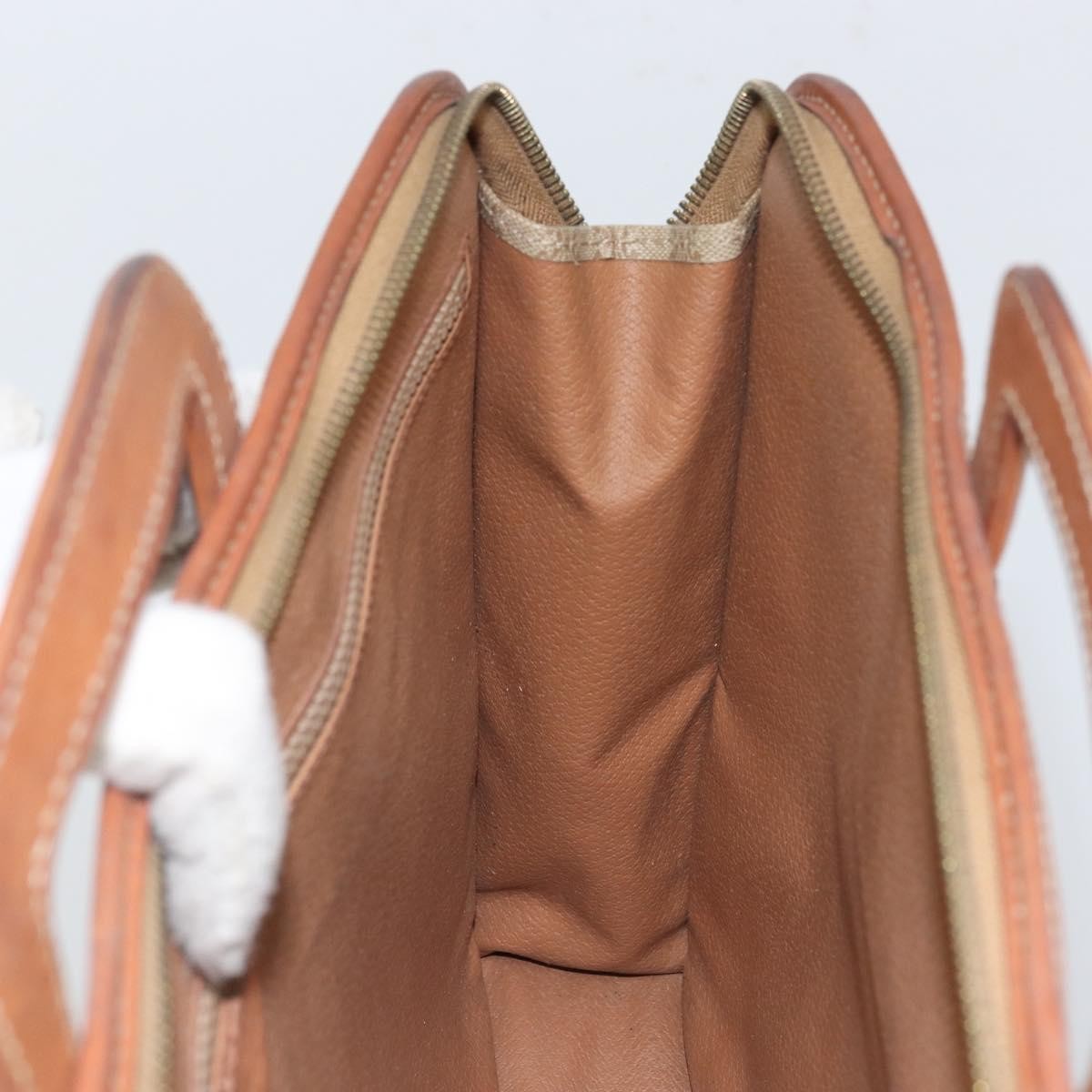 Celine Vintage Macadam Canvas Beige Canvas Handbag (Pre-Owned)