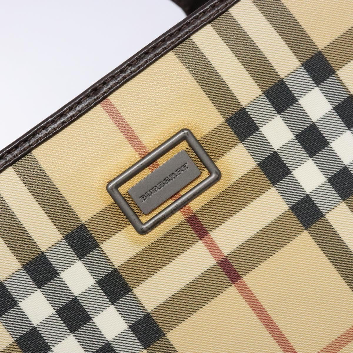 Burberry Vintage Vintage Check Coated Canvas Beige Canvas Tote Bag Bag (Pre-Owned)