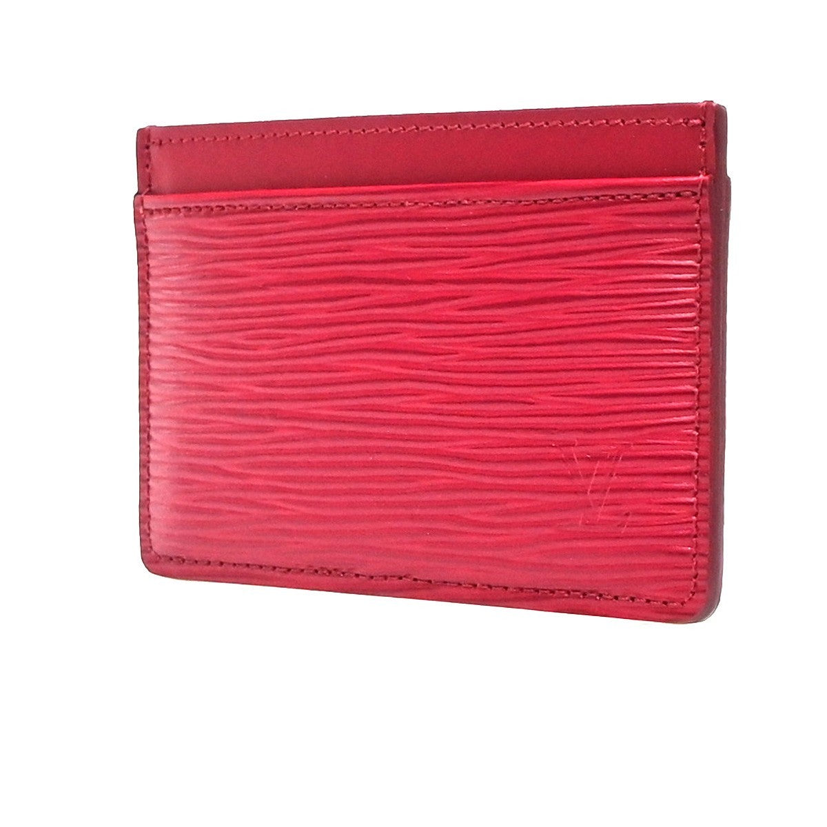 Louis Vuitton Porte Cartes Simple Card Holder Epi Leather Red Leather Card Holders Accessory (Pre-Owned)