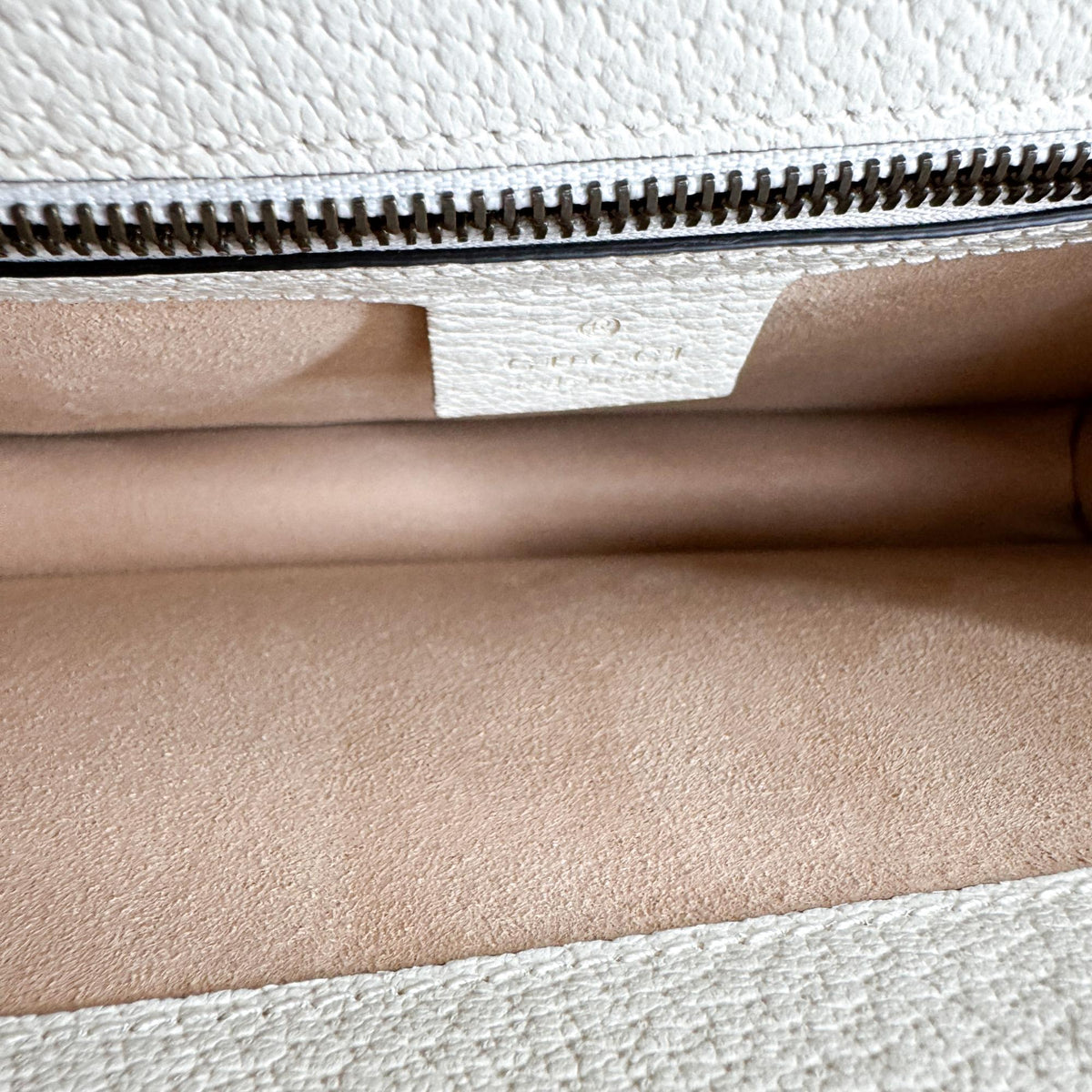 Gucci Ophidia Flap Top Handle Leather White Leather Handbag (Pre-Owned)