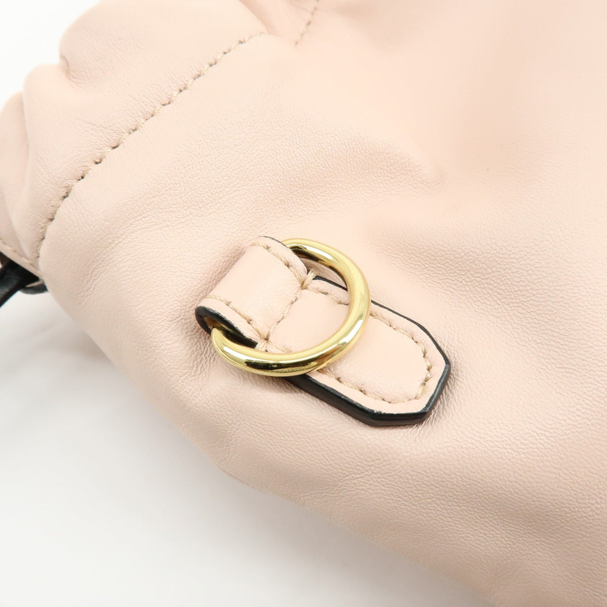 Fendi Logo Drawstring Leather Pink Leather Handbag (Pre-Owned)