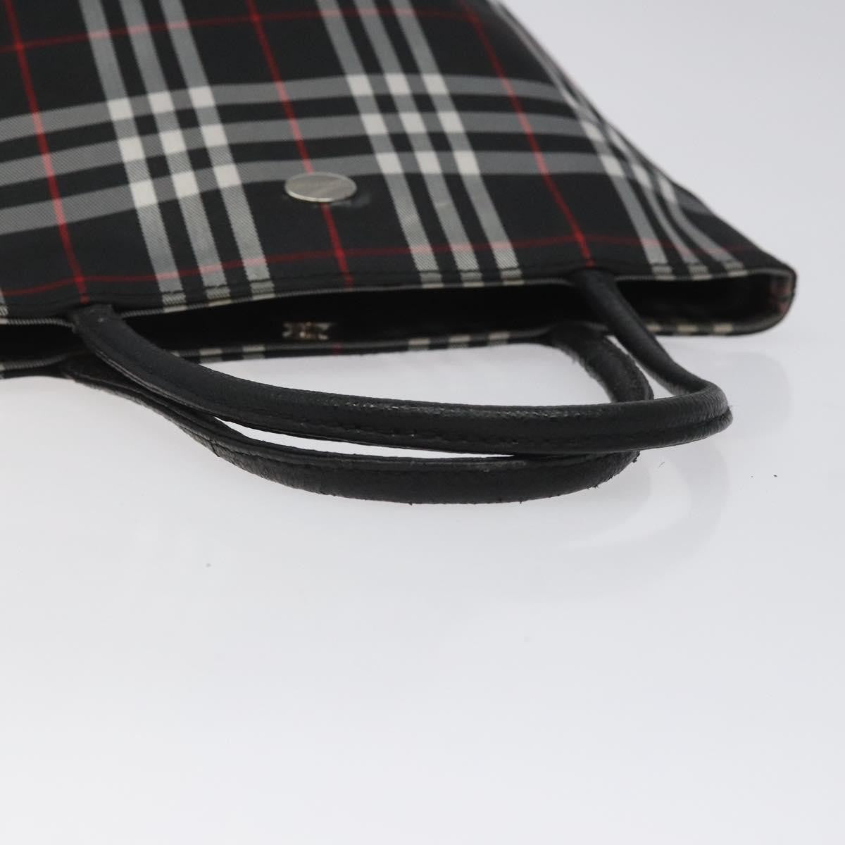 Burberry Nova Check Tote Nylon Black Nylon Handbag (Pre-Owned)
