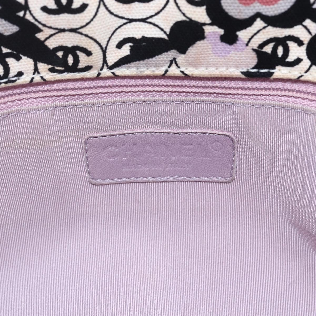 Chanel Vintage Floral Beige Canvas Tote Bag Bag (Pre-Owned)