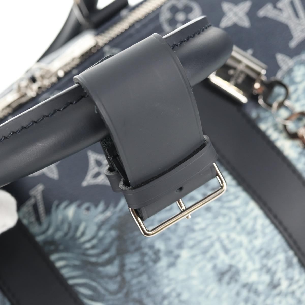 Louis Vuitton Keepall Bandouliere Limited Edition Chapman Savane Monogram Canvas Navy Canvas Travel Bag Bag (Pre-Owned)