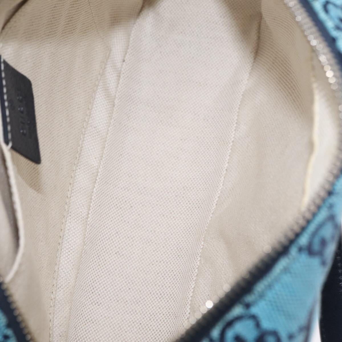 Gucci Gg Marmont Multicolor Diagonal Quilted Gg Canvas Blue Canvas Shoulder Bag Bag (Pre-Owned)