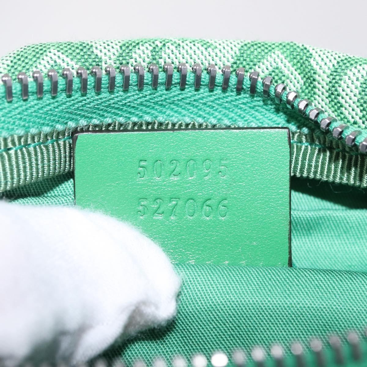 Gucci Children's Belt Gg Canvas Green Canvas Handbag (Pre-Owned)