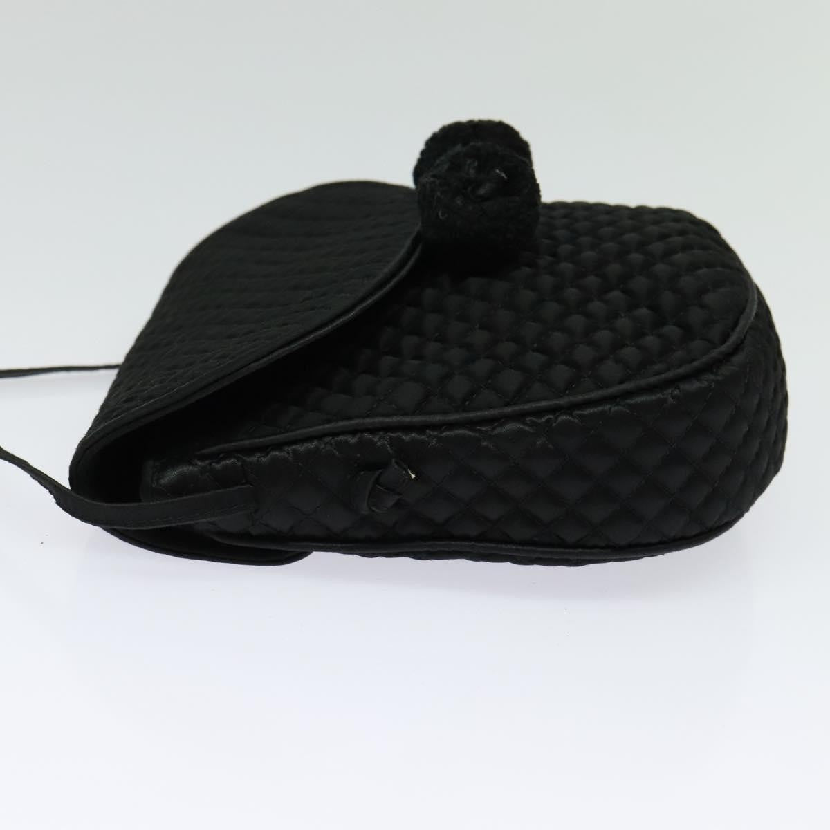 Bottega Veneta Intrecciato Clutch Calfskin Black Satin Shoulder Bag Bag (Pre-Owned)