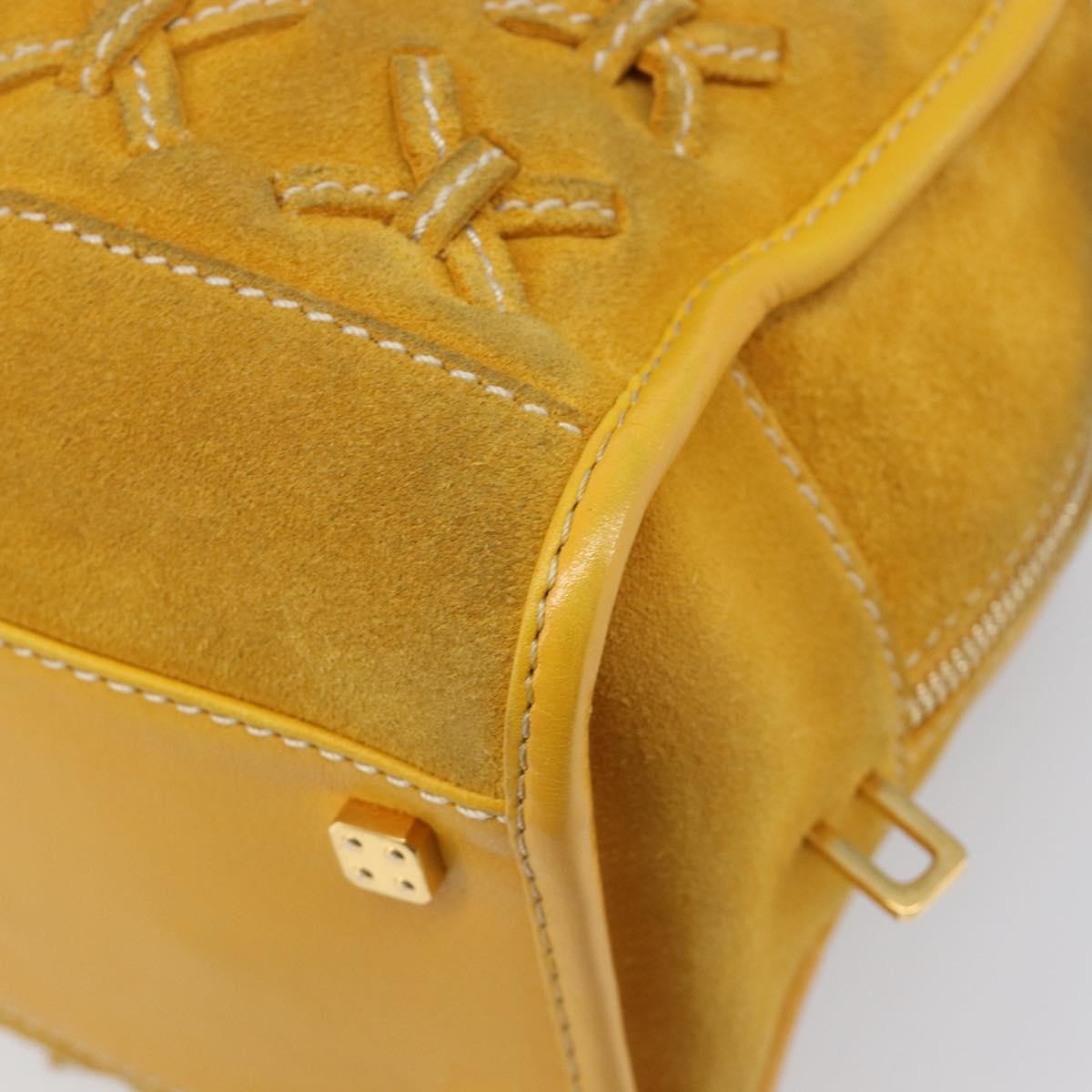 Loewe Amazona Suede Yellow Suede Handbag (Pre-Owned)