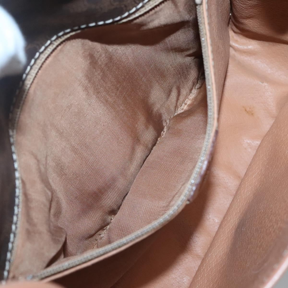 Celine Vintage Macadam Canvas And Leather Brown Canvas Shoulder Bag Bag (Pre-Owned)