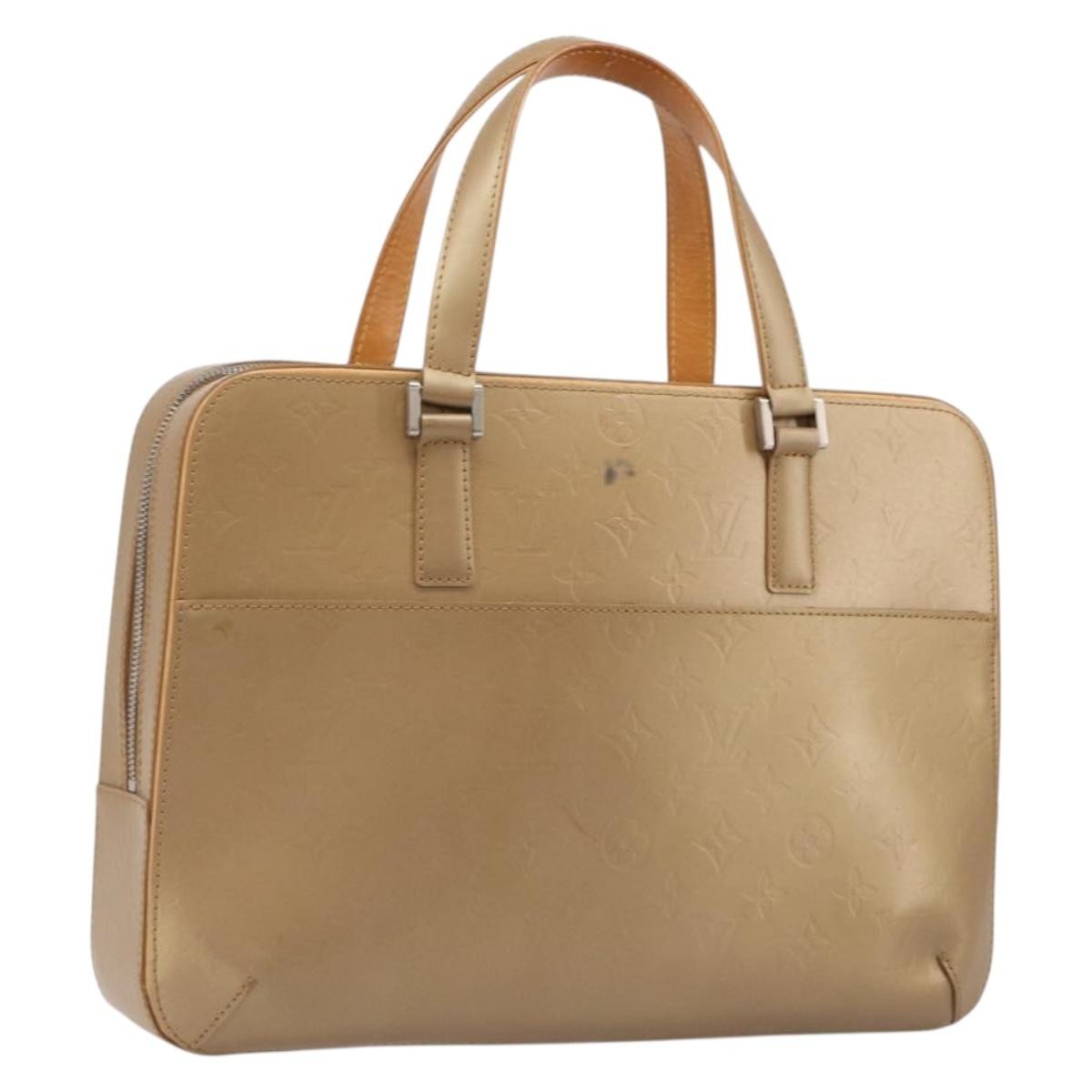 Louis Vuitton Mat Malden Monogram Vernis Beige Canvas Handbag (Pre-Owned)
