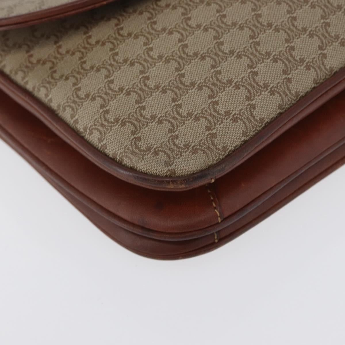 Celine Vintage Macadam Canvas And Leather Beige Canvas Shoulder Bag Bag (Pre-Owned)