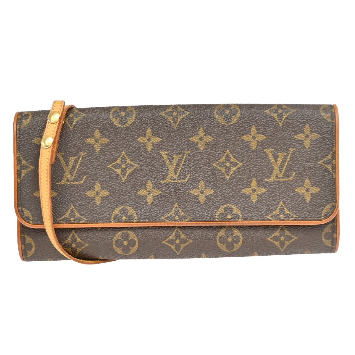 Louis Vuitton Twin Monogram Brown Canvas Clutche & Pouche Bag (Pre-Owned)
