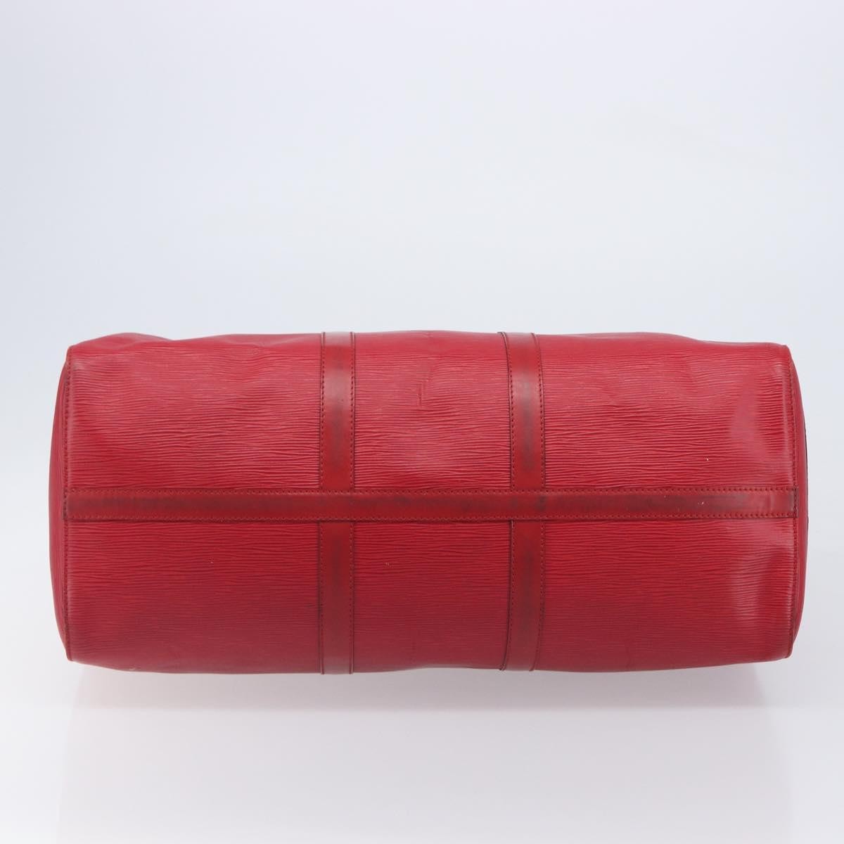 Louis Vuitton Keepall Epi Leather Red Leather Travel Bag Bag (Pre-Owned)