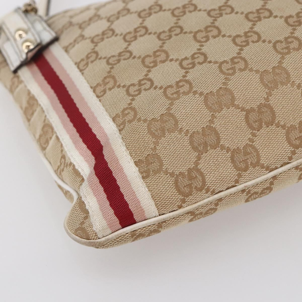 Gucci Jolicoeur Messenger Gg Canvas Beige Canvas Shoulder Bag Bag (Pre-Owned)