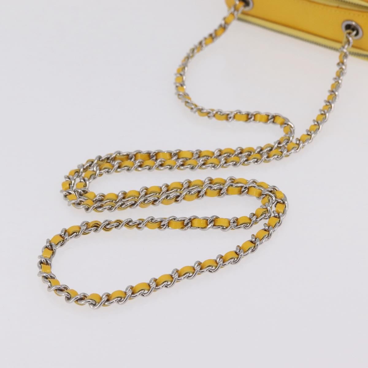Chanel Pocket Box Camera Case Quilted Patent Yellow Patent_Leather Crossbody Bag Bag (Pre-Owned)