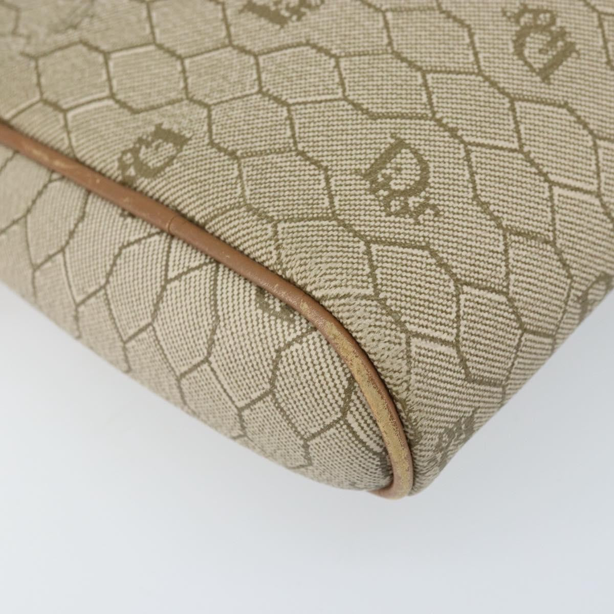 Christian Dior Vintage Honeycomb Canvas And Leather Beige Canvas Shoulder Bag Bag (Pre-Owned)