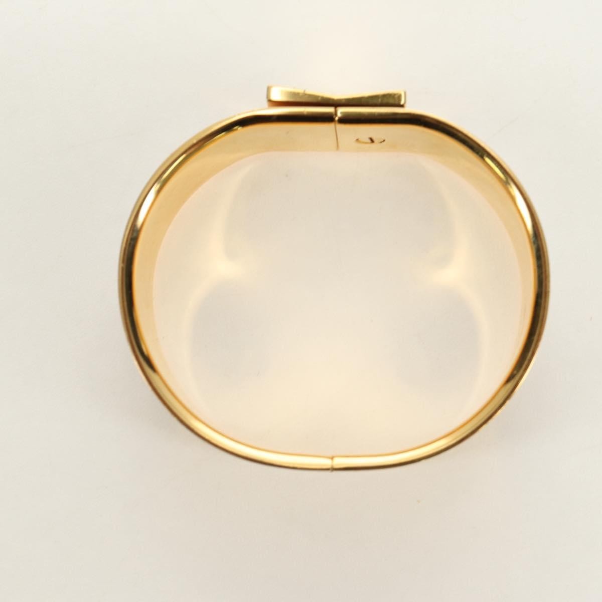 Hermes Loquet Bangle Metal And Printed Enamel Gold Metal Bracelet Jewelry (Pre-Owned)