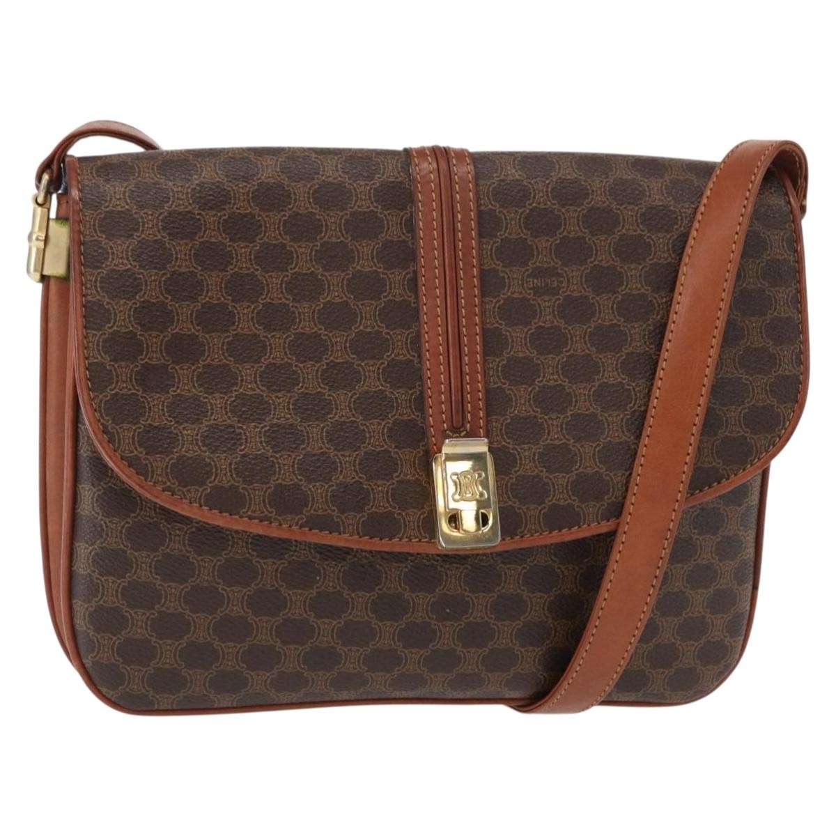 Celine Vintage Canvas Brown Canvas Shoulder Bag Bag (Pre-Owned)