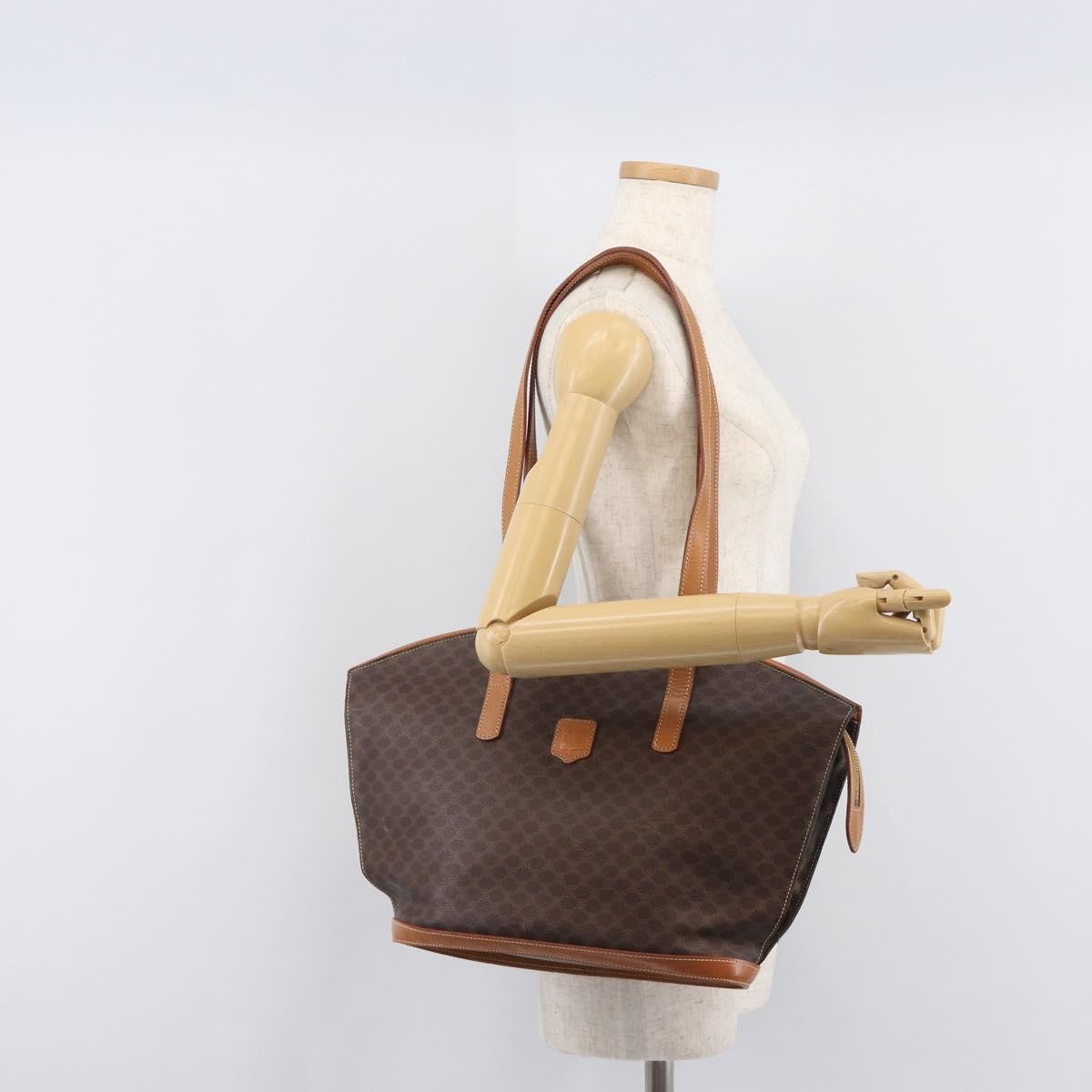 Celine Macadam Canvas And Leather Brown Canvas Tote Bag Bag (Pre-Owned)