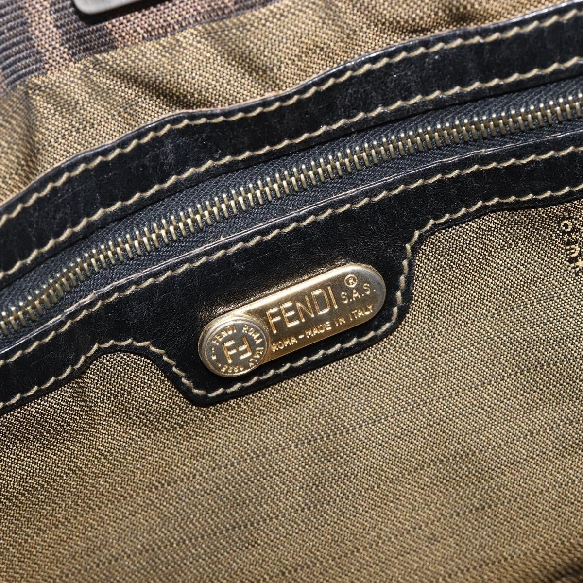 Fendi Vintage Ff Handle Zucca Canvas Brown Canvas Tote Bag Bag (Pre-Owned)