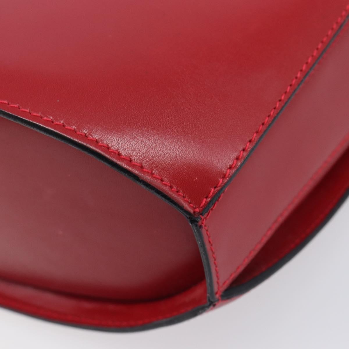 Bally Vintage Leather Red Leather Shoulder Bag Bag (Pre-Owned)