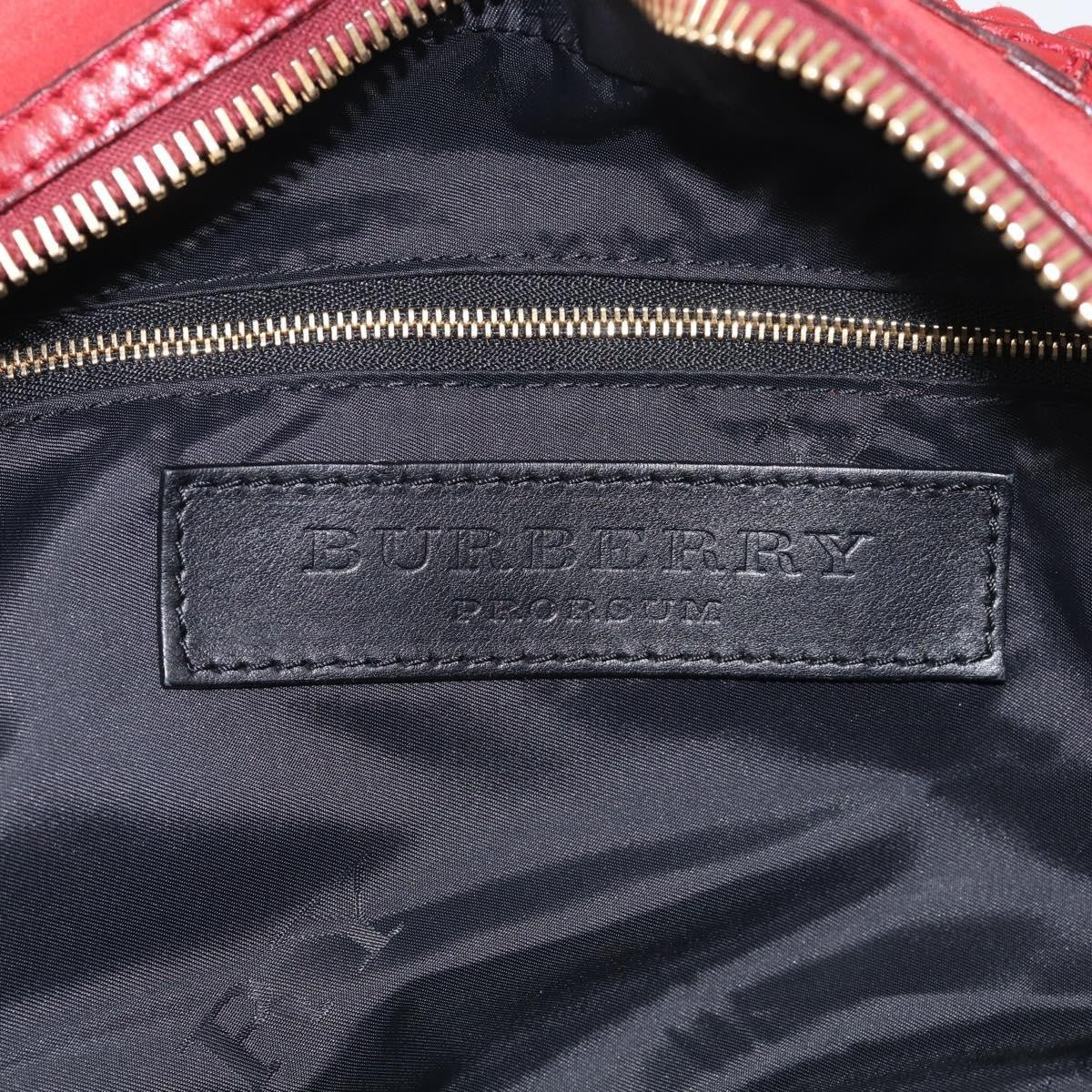 Burberry Hedwig Bowler Leather With Suede Red Leather Handbag (Pre-Owned)
