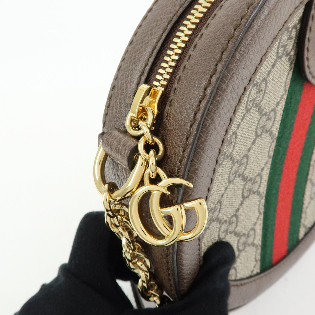 Gucci Ophidia Round Gg Coated Canvas Beige Canvas Shoulder Bag Bag (Pre-Owned)