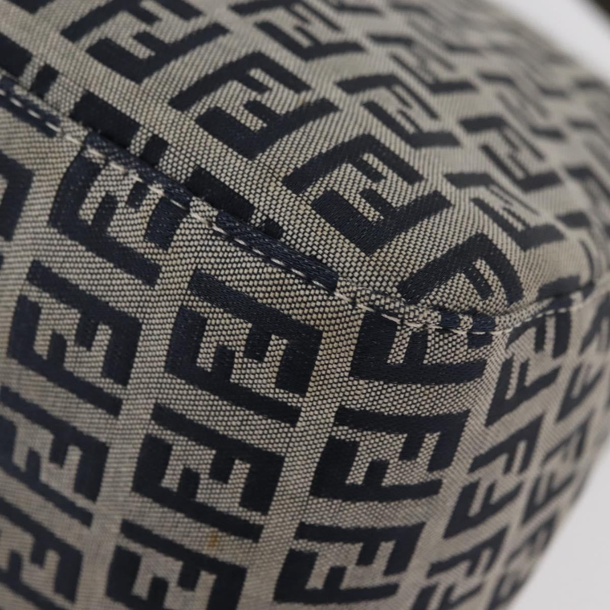 Fendi Baguette Zucchino Canvas Navy Canvas Handbag (Pre-Owned)
