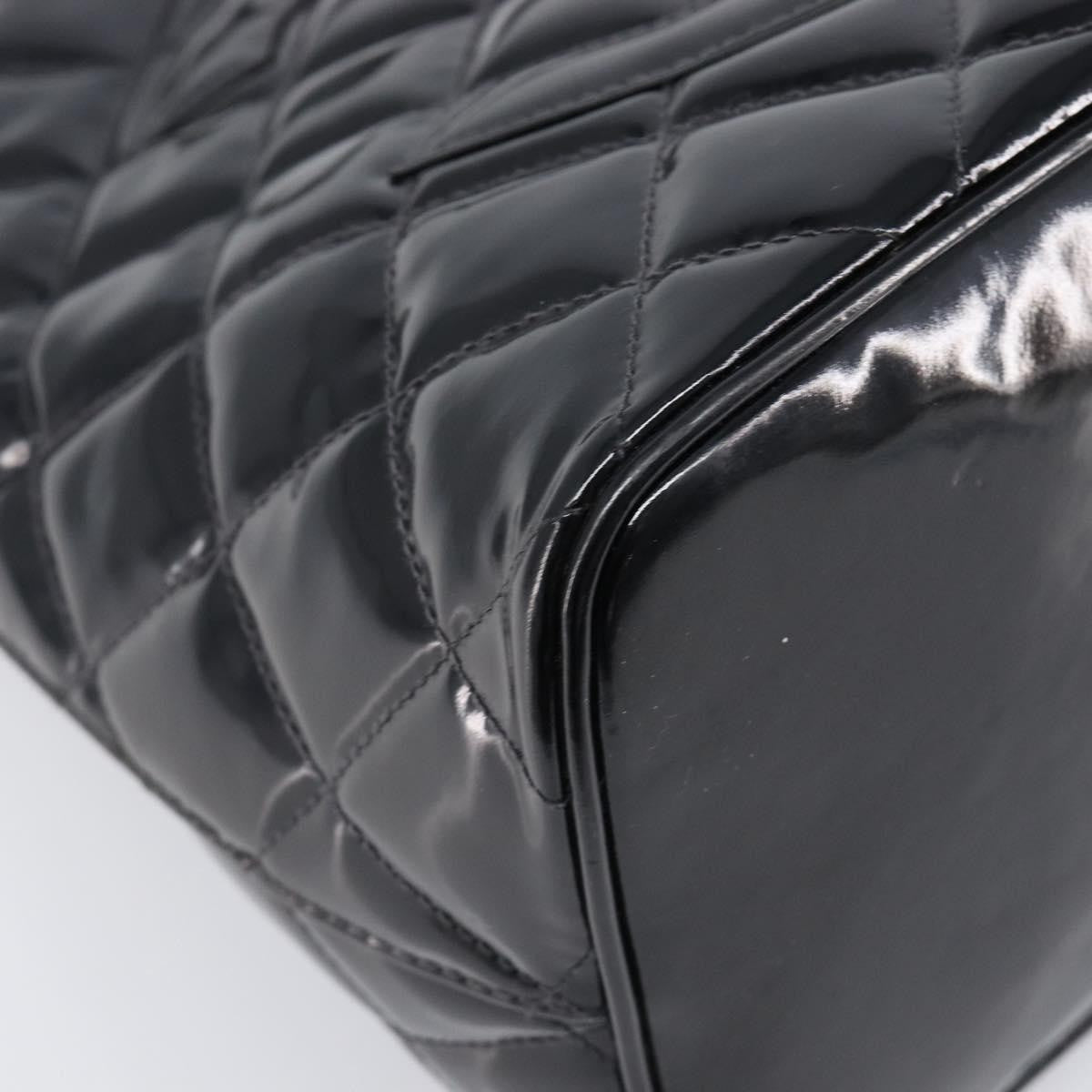 Chanel Medallion Quilted Patent Black Patent_Leather Tote Bag Bag (Pre-Owned)
