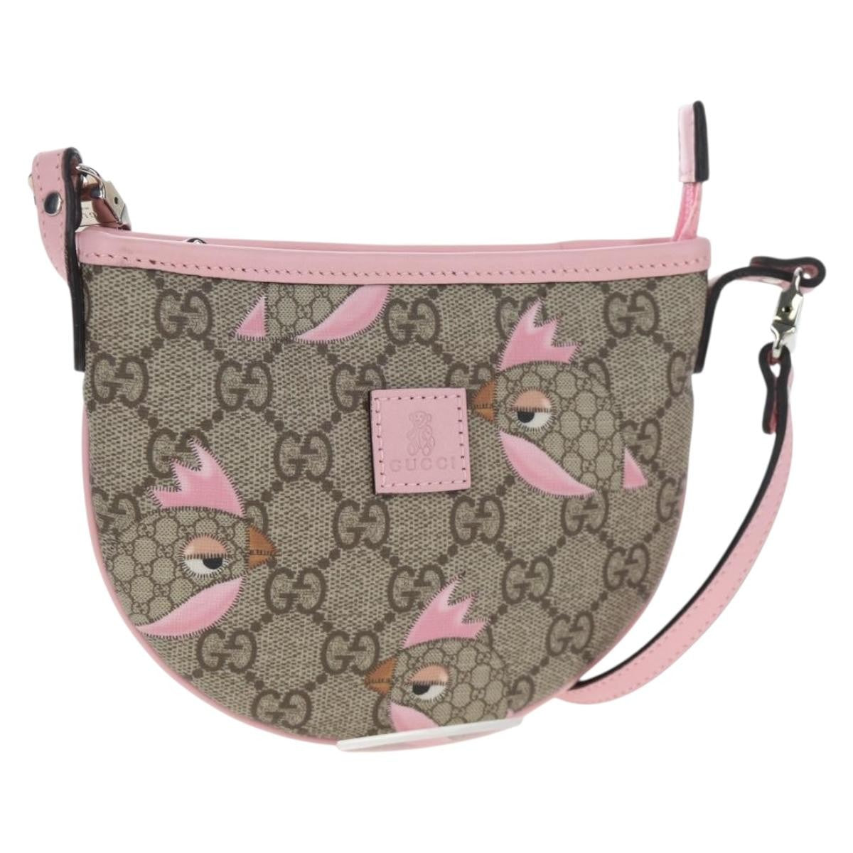 Gucci Children's Zip Printed Gg Coated Canvas Beige Canvas Backpack Bag (Pre-Owned)