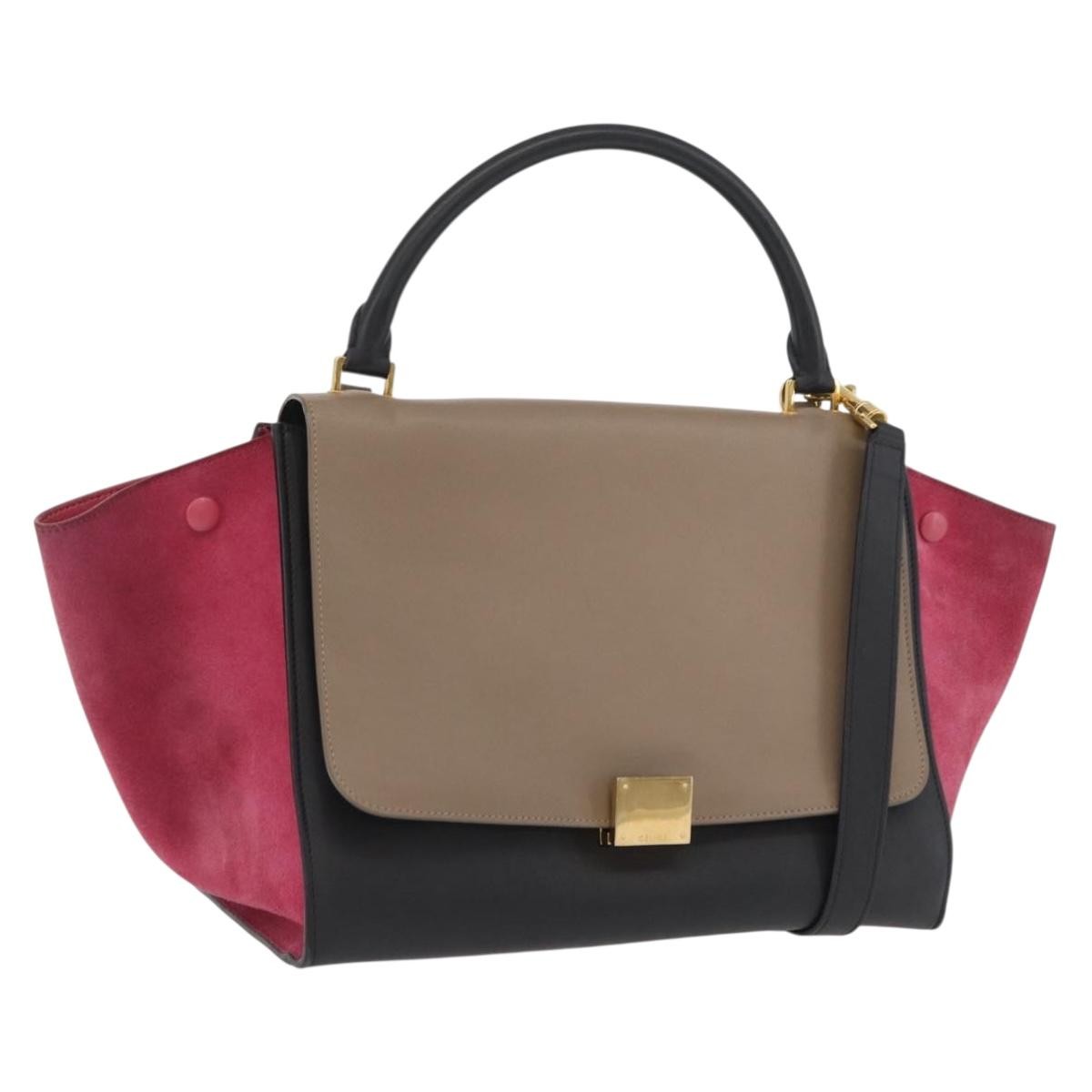 Celine Trapeze Leather With Suede Multicolour Leather Handbag (Pre-Owned)