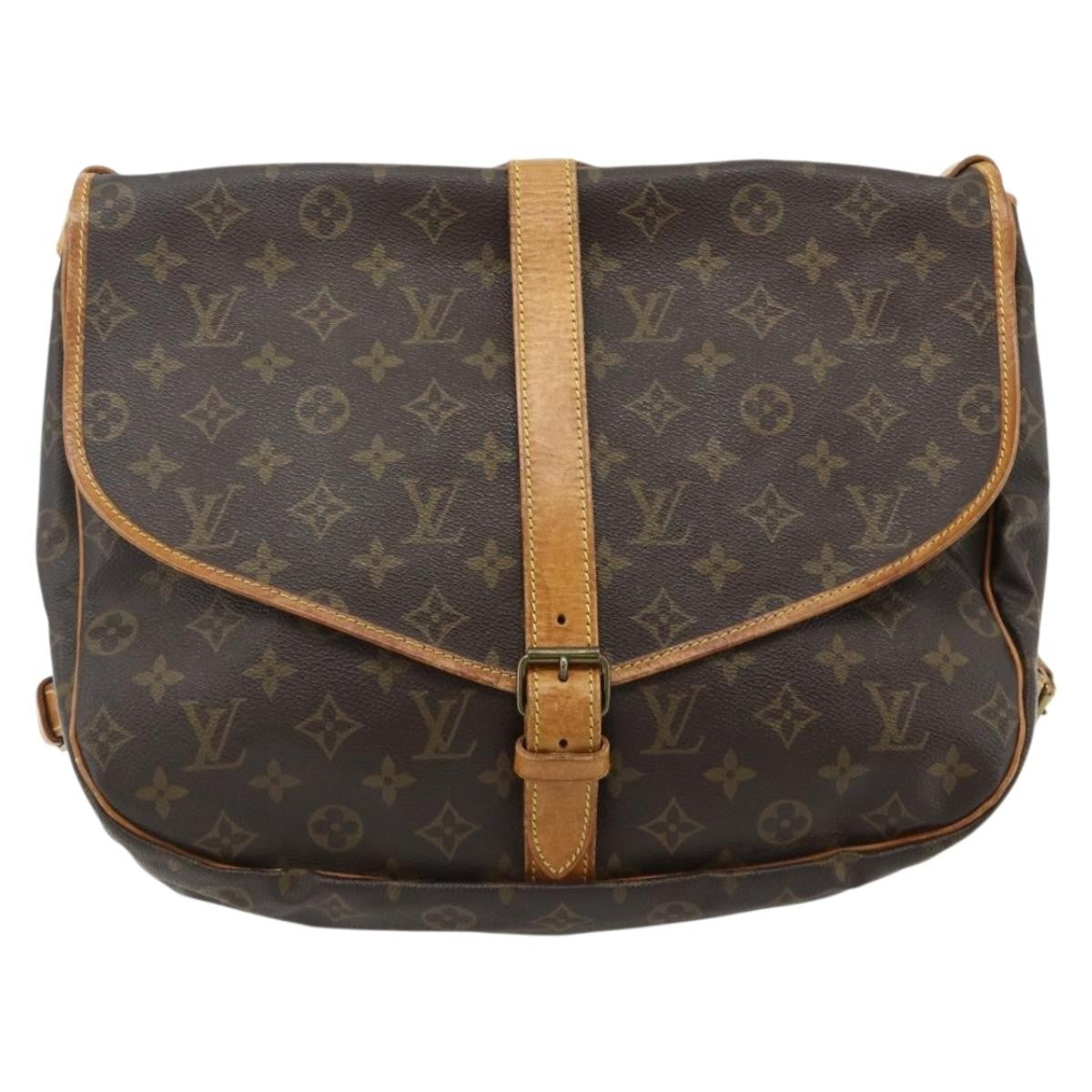 Louis Vuitton Saumur Monogram Canvas Brown Canvas Shoulder Bag Bag (Pre-Owned)
