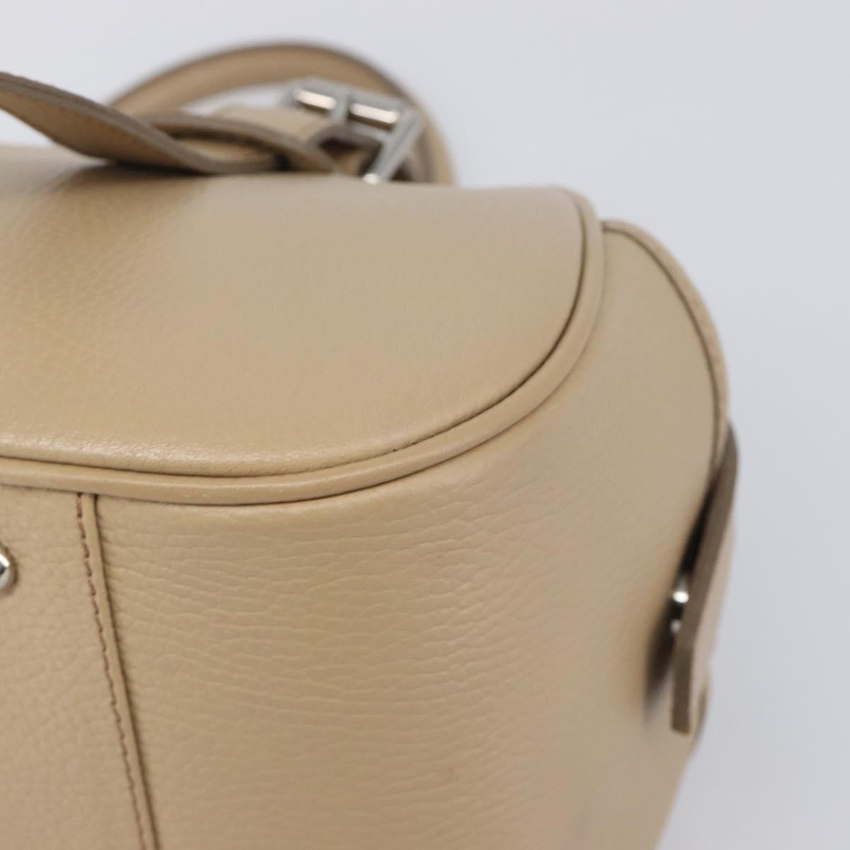 Burberry Belted Boston Leather Beige Leather Handbag (Pre-Owned)