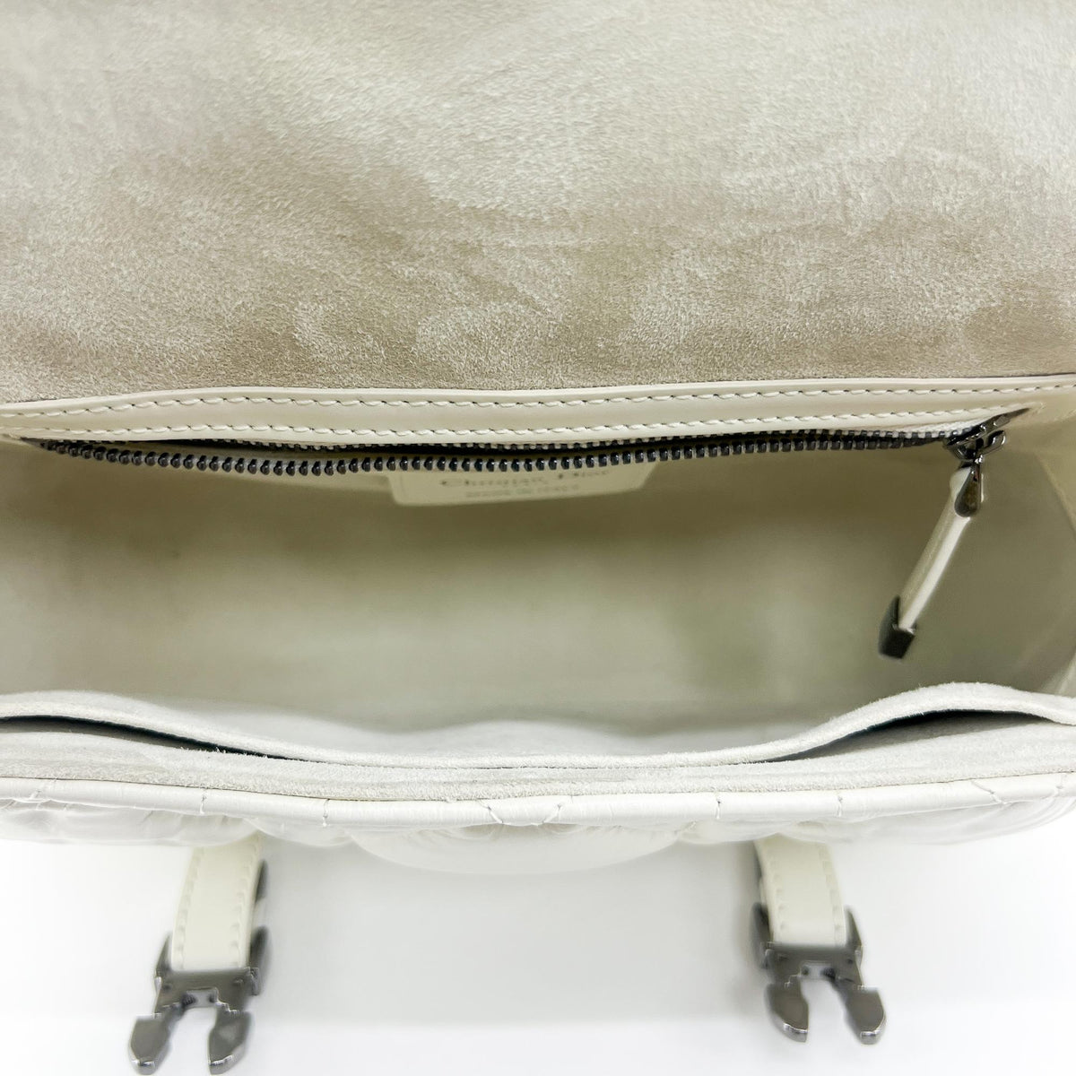 Christian Dior Diorcamp Messenger Padded Macrocannage Quilt Calfskin White Leather Shoulder Bag Bag (Pre-Owned)