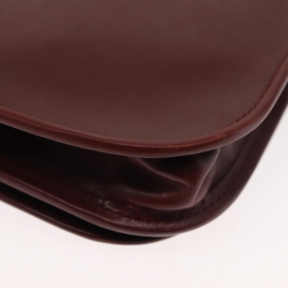 Cartier Must De Cartier Leather Burgundy Leather Shoulder Bag Bag (Pre-Owned)