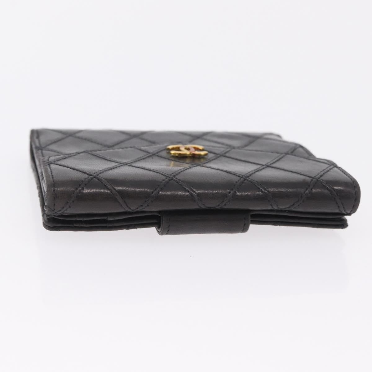 Chanel Cc Compact Quilted Caviar Black Leather Wallets Accessory (Pre-Owned)