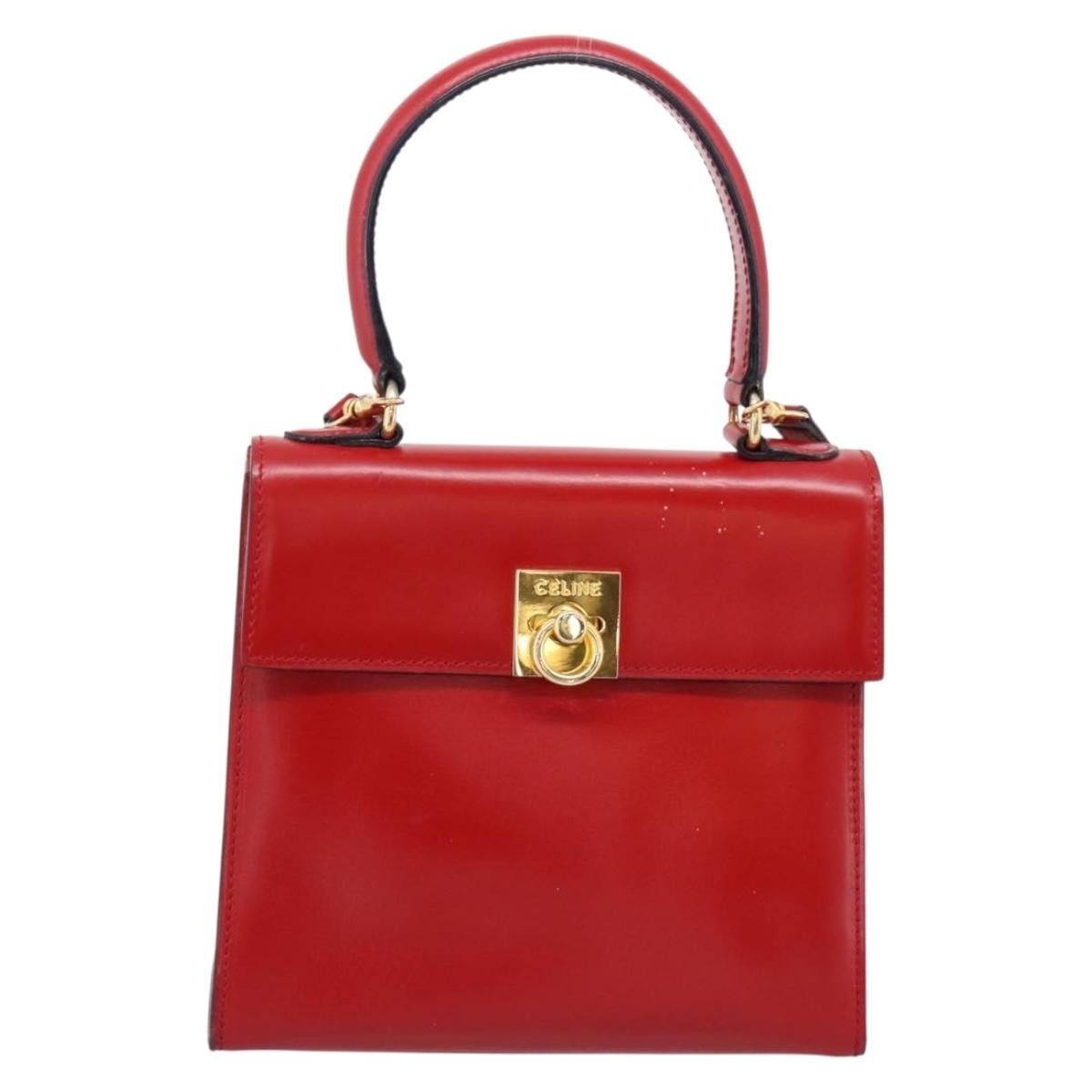Celine Handbag Leather Red Leather Handbag (Pre-Owned)
