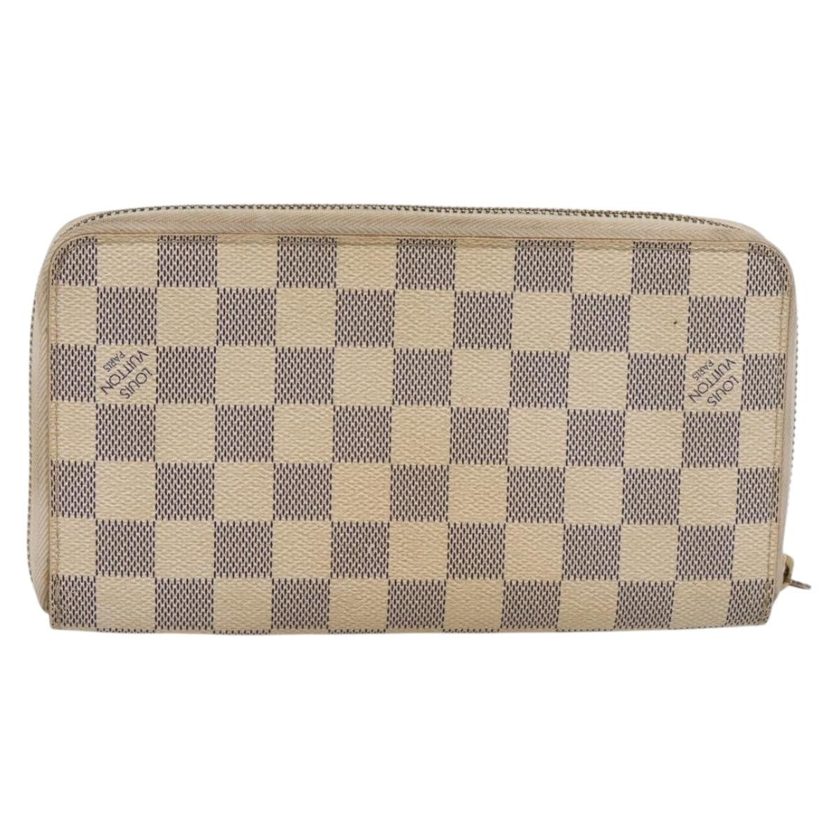 Louis Vuitton Zippy Organizer Damier White Canvas Wallets Accessory (Pre-Owned)