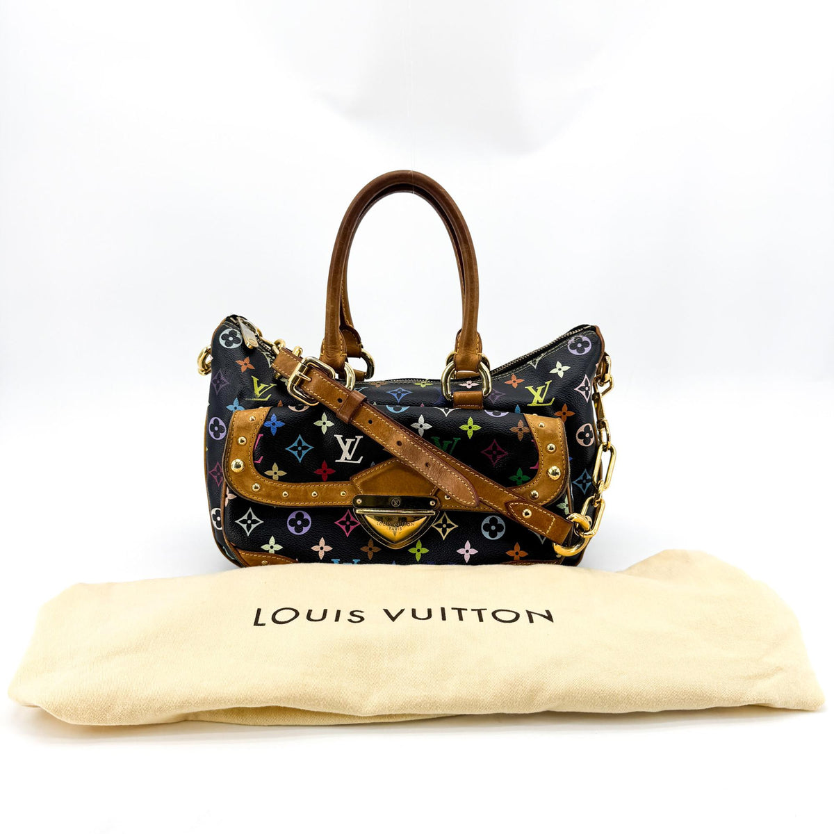 Louis Vuitton Rita Monogram Multicolor Black Canvas Handbag (Pre-Owned)