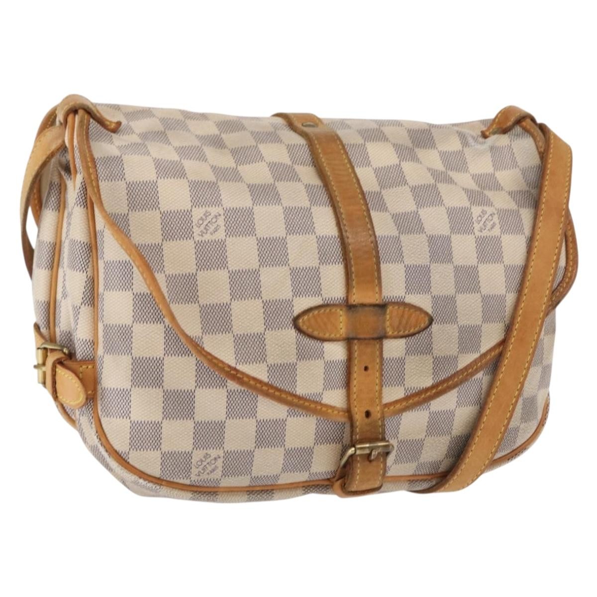 Louis Vuitton Saumur Damier Ebene Beige Canvas Shoulder Bag Bag (Pre-Owned)