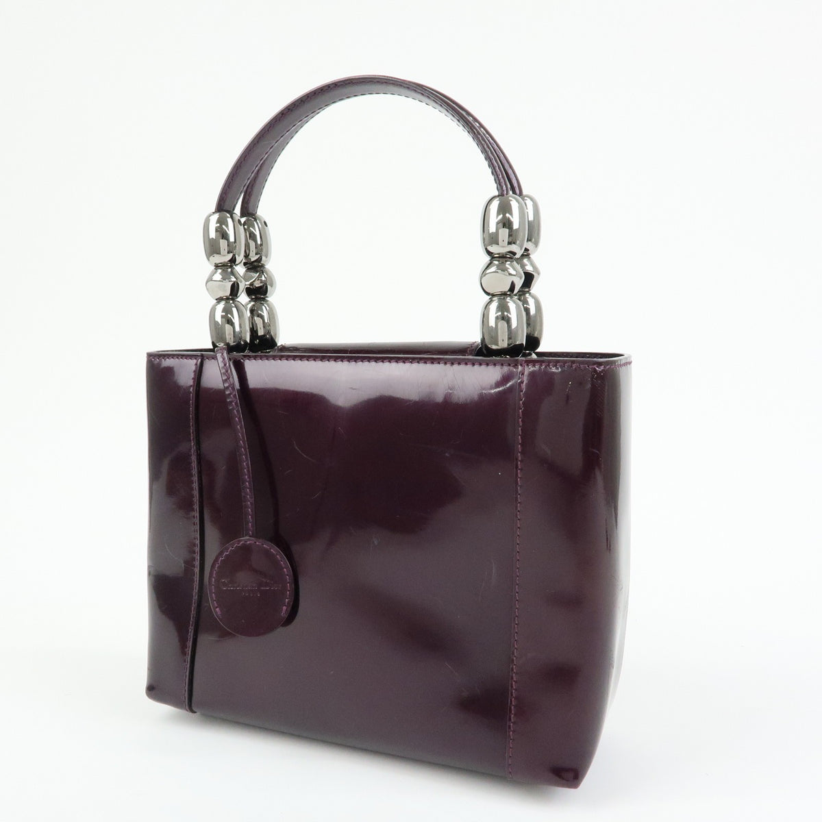 Christian Dior Handbag Leather Purple Patent_Leather Handbag (Pre-Owned)