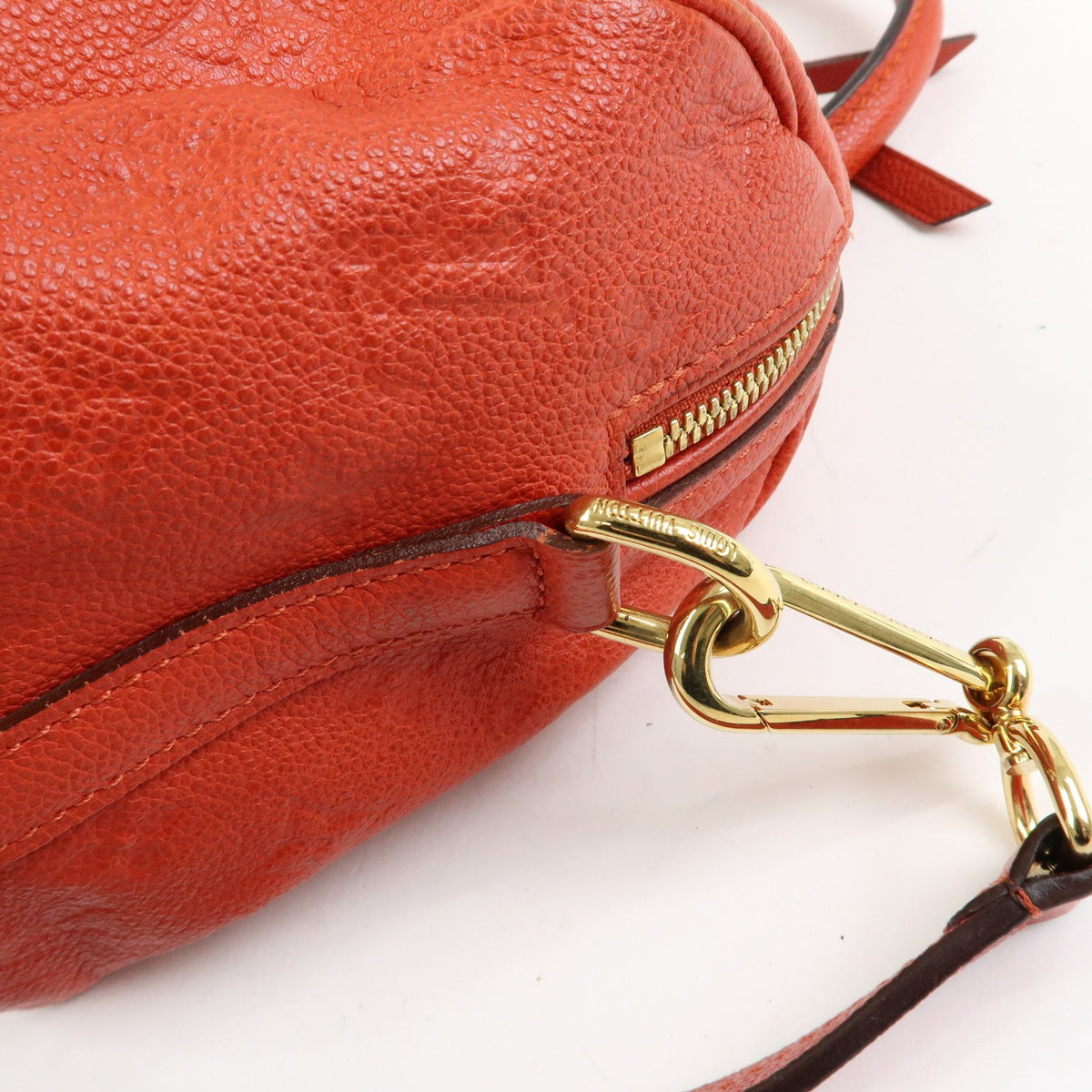 Louis Vuitton Speedy Bandouliere Monogram Empreinte Leather Orange Leather Handbag (Pre-Owned)