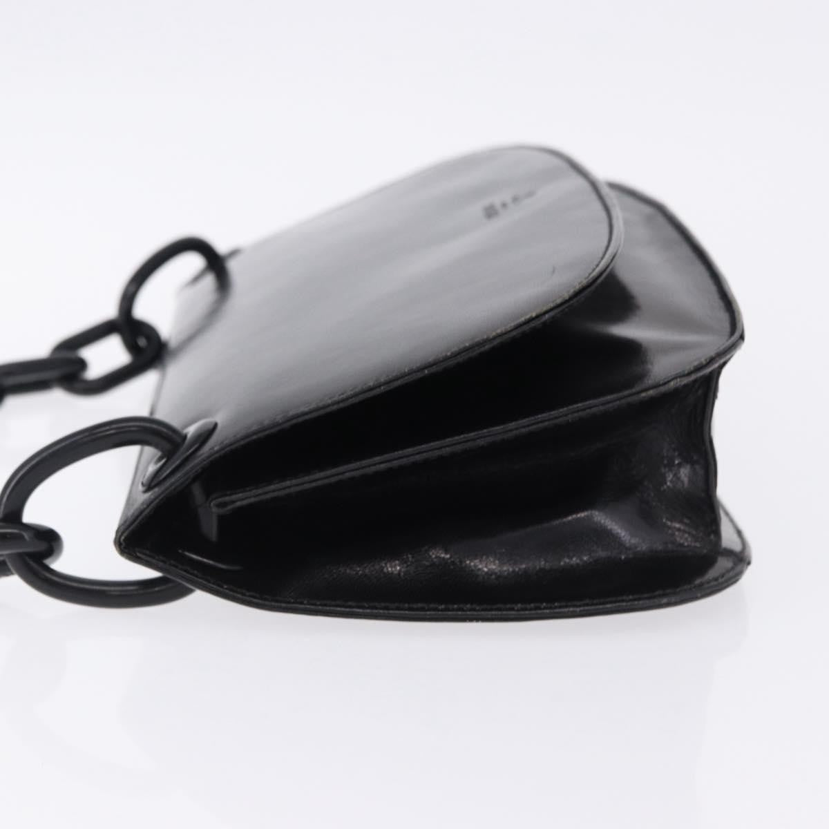 Prada Chain Shoulder Leather Black Leather Shoulder Bag Bag (Pre-Owned)